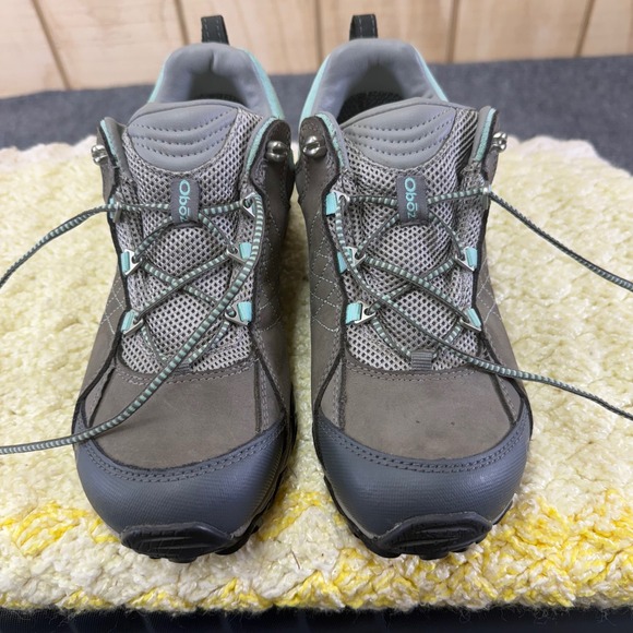 OBoz Waterproof Hiking Shoes Women's Gray Teal Lace Up Outdoor Boots women's S 8 - Picture 4 of 16